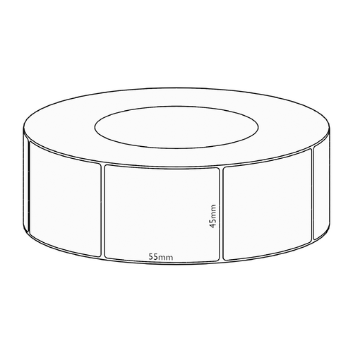 45x55mm Transfer Permanent Label, 2600 per roll, 76mm core