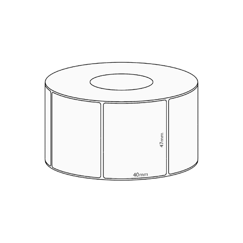 47x40mm Direct Thermal Permanent Label, 1150 per roll, 38mm core