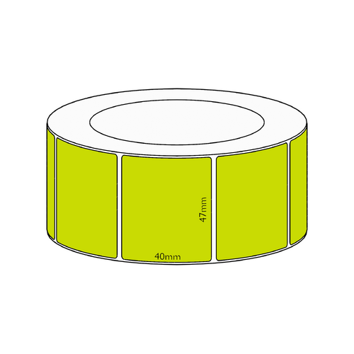 47x40mm Green Direct Thermal Permanent Label, 3500 per roll, 76mm core