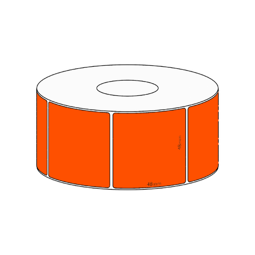 48x48mm Orange Direct Thermal Permanent Label, 1000 per roll, 38mm core