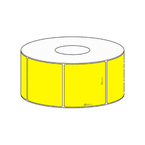 48x48mm Yellow Direct Thermal Permanent Label, 1000 per roll, 38mm core