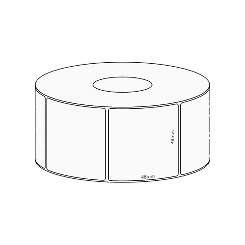 48x48mm Direct Thermal Permanent Label, 1000 per roll, 38mm core