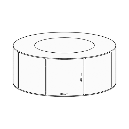 48x48mm Direct Thermal Permanent Label, 2950 per roll, 76mm core