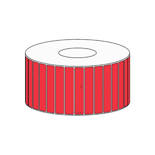 49x9mm Red Direct Thermal Permanent Label, 4150 per roll, 38mm core