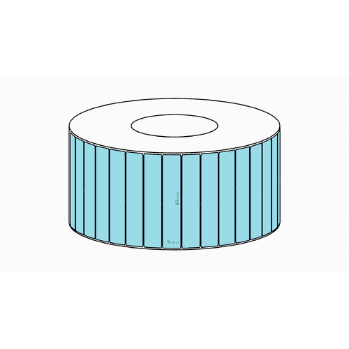 49x9mm Blue Direct Thermal Permanent Label, 12500 per roll, 76mm core
