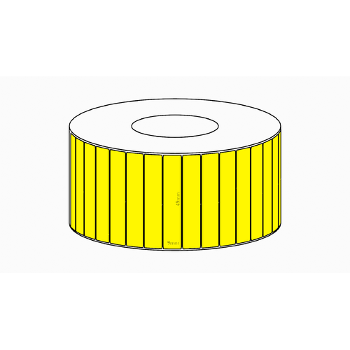 49x9mm Yellow Direct Thermal Permanent Label, 12500 per roll, 76mm core