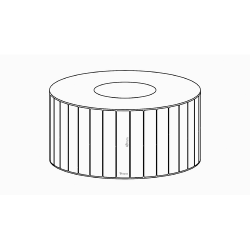 49x9mm Direct Thermal Permanent Label, 12500 per roll, 76mm core