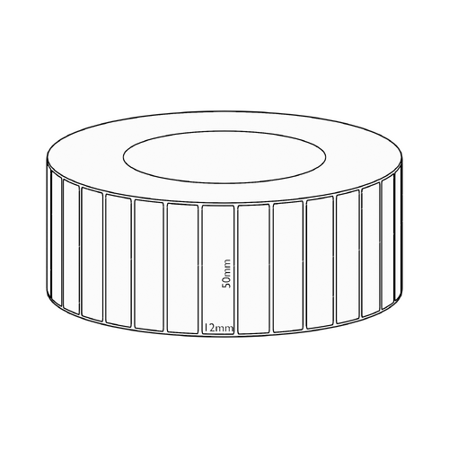 50x12mm Transfer Permanent Label, 10000 per roll, 76mm core