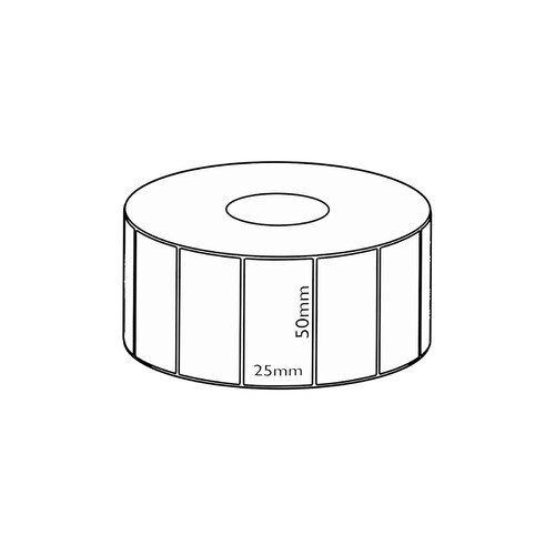 50x25mm Transfer Permanent Label, 2000 per roll, 38mm core