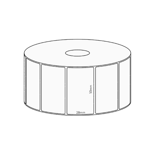 50x28mm Direct Thermal Permanent Label, 1600 per roll, 38mm core