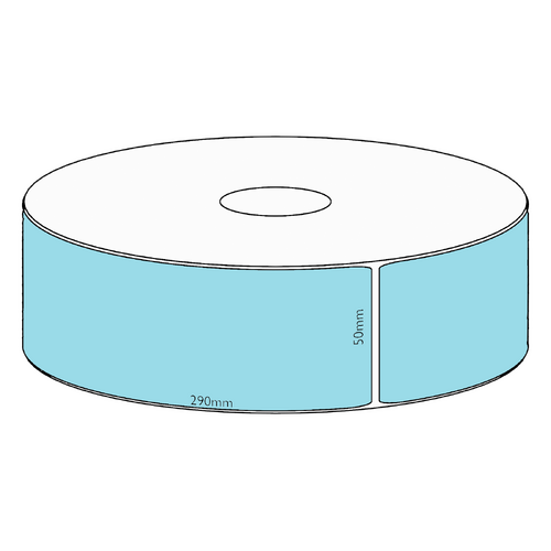 50x290mm Blue Direct Thermal Permanent Label, 150 per roll, 38mm core
