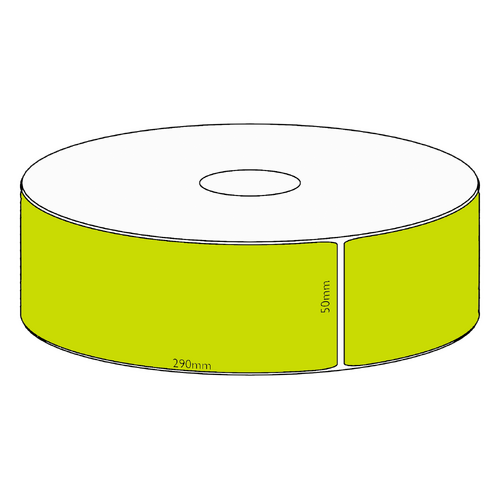 50x290mm Green Direct Thermal Permanent Label, 150 per roll, 38mm core