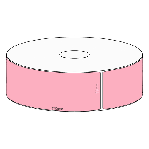 50x290mm Pink Direct Thermal Permanent Label, 150 per roll, 38mm core