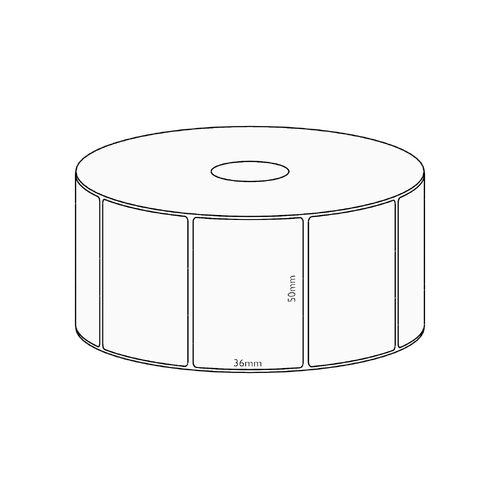 50x36mm Transfer Permanent Label, 1300 per roll, 38mm core