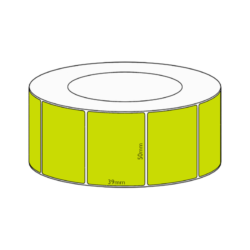50x39mm Green Direct Thermal Permanent Label, 3550 per roll, 76mm core