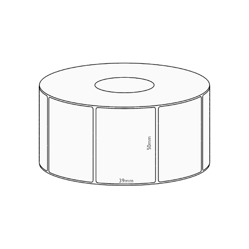 50x39mm Transfer Permanent Label, 1200 per roll, 38mm core