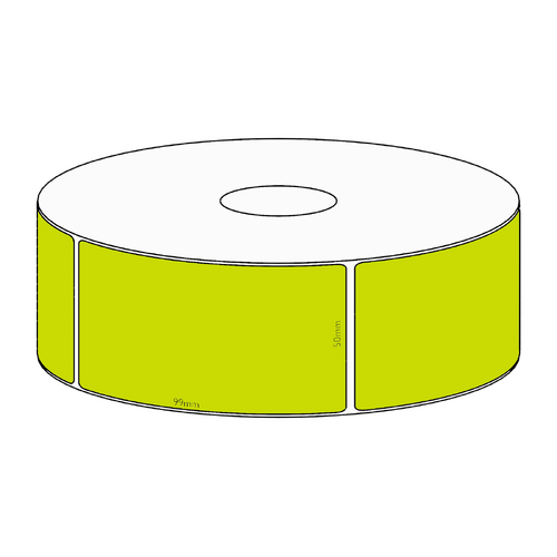 50x99mm Green Direct Thermal Permanent Label, 500 per roll, 38mm core