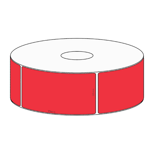 50x99mm Red Direct Thermal Permanent Label, 500 per roll, 38mm core