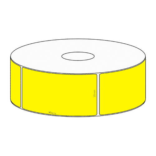 50x99mm Yellow Direct Thermal Permanent Label, 500 per roll, 38mm core