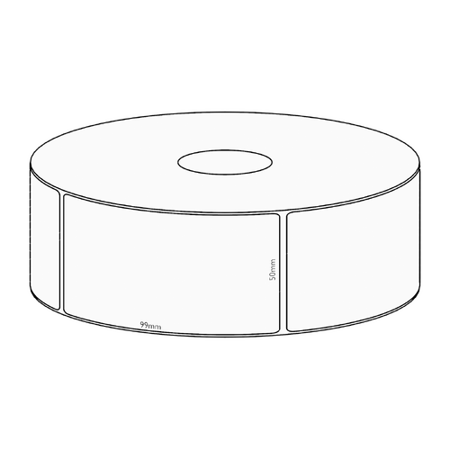 50x99mm Direct Thermal Permanent Label, 500 per roll, 38mm core