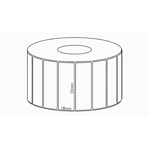 55x18mm Transfer Permanent Label, 7150 per roll, 76mm core