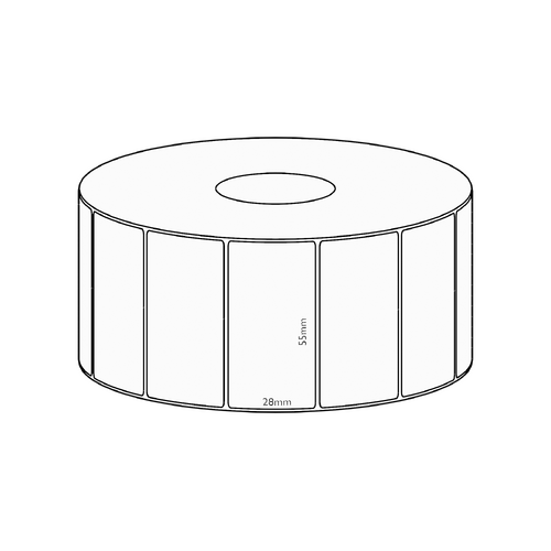 55x28mm Transfer Permanent Label, 4850 per roll, 76mm core