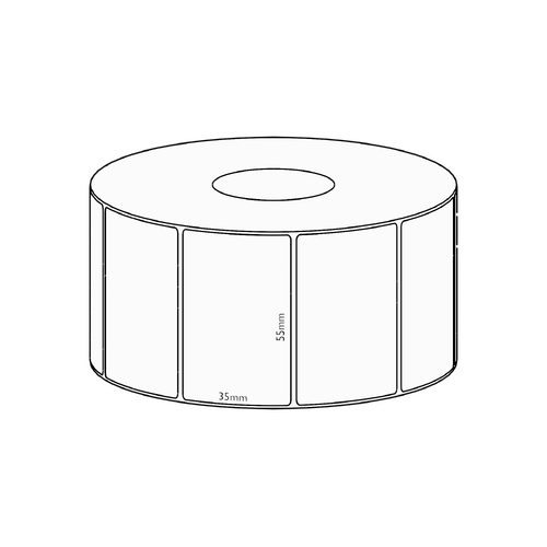 55x35mm Transfer Permanent Label, 3950 per roll, 76mm core