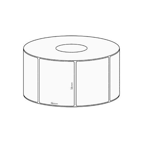56x46mm Direct Thermal Permanent Label, 1000 per roll, 38mm core