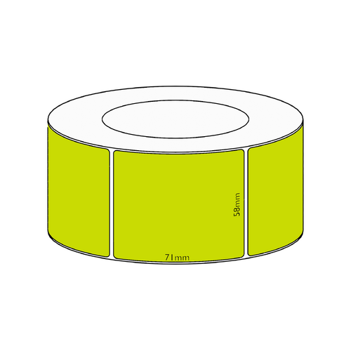 58x58mm Green Direct Thermal Permanent Label, 2450 per roll, 76mm core