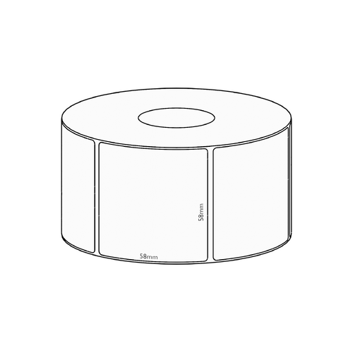 58x58mm Transfer Permanent Label, 2450 per roll, 76mm core