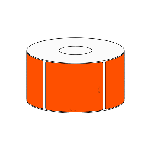 58x71mm Orange Direct Thermal Permanent Label, 700 per roll, 38mm core
