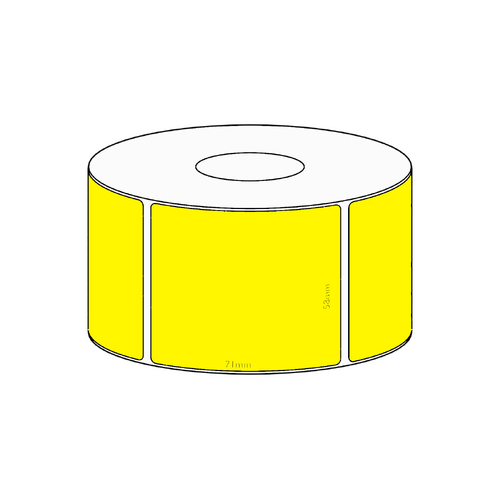 58x71mm Yellow Direct Thermal Permanent Label, 700 per roll, 38mm core