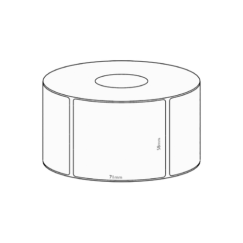 58x71mm Transfer Permanent Label, 2050 per roll, 76mm core