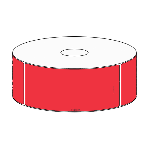 60x148mm Red Direct Thermal Permanent Label, 350 per roll, 38mm core