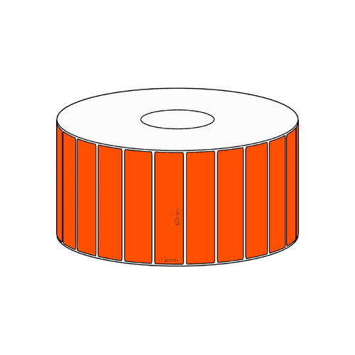 60x15mm Orange Direct Thermal Permanent Label, 2800 per roll, 38mm core