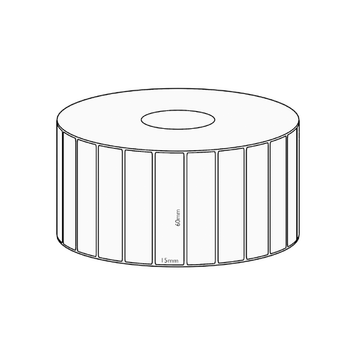 60x15mm Transfer Permanent Label, 2800 per roll, 38mm core