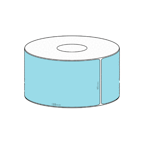 60x188mm Blue Direct Thermal Permanent Label, 800 per roll, 76mm core
