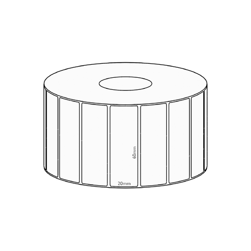 60x20mm Transfer Permanent Label, 6500 per roll, 76mm core
