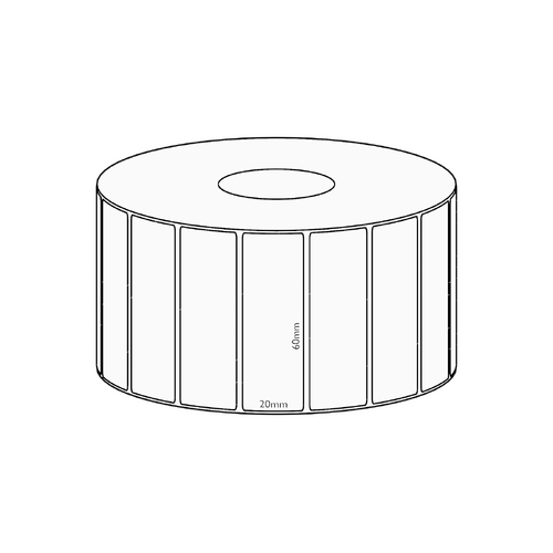 60x20mm Transfer Permanent Label, 2150 per roll, 38mm core