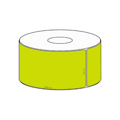 60x290mm Green Direct Thermal Permanent Label, 150 per roll, 38mm core