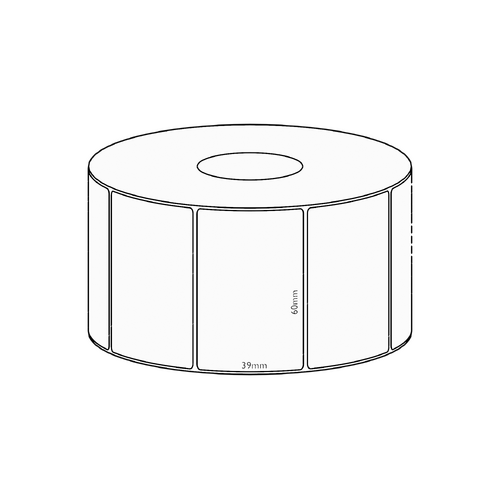 60x39mm Transfer Permanent Label, 3550 per roll, 76mm core