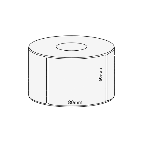 60x80mm Direct Thermal Permanent Label, 800 per roll, 38mm core