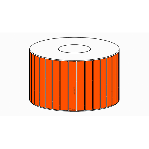 60x9mm Orange Direct Thermal Permanent Label, 4150 per roll, 38mm core