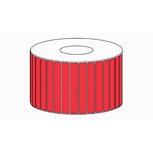 60x9mm Red Direct Thermal Permanent Label, 4150 per roll, 38mm core