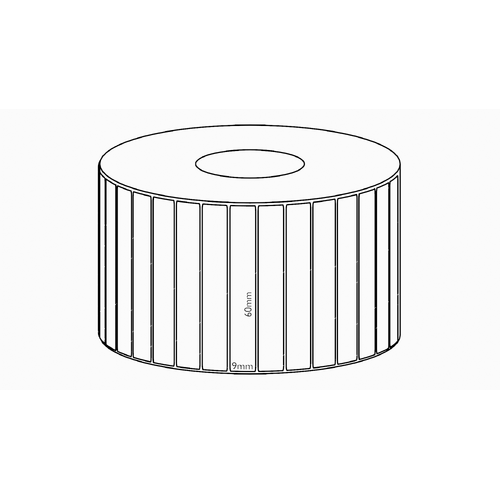 60x9mm Transfer Permanent Label, 12500 per roll, 76mm core