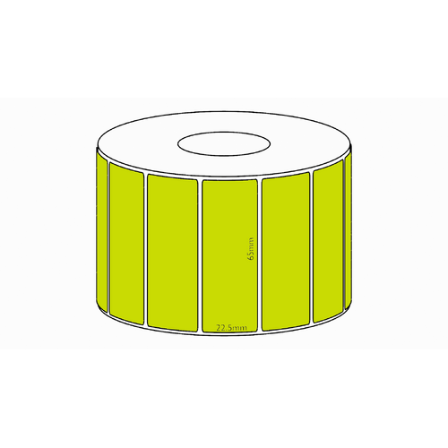 65x22.5mm Green Direct Thermal Permanent Label, 1950 per roll, 38mm core