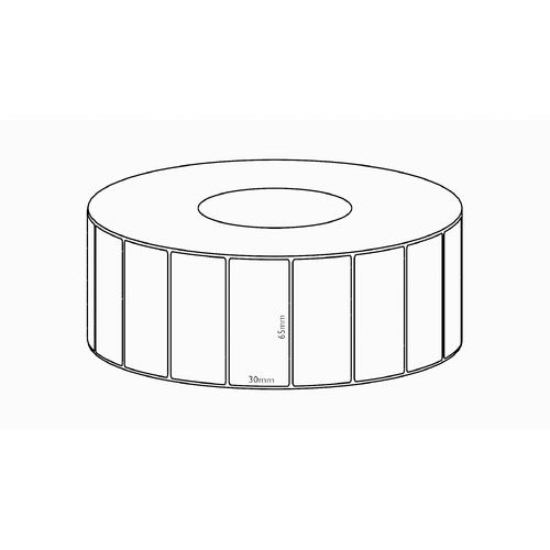 65x30mm Direct Thermal Permanent Label, 4550 per roll, 76mm core