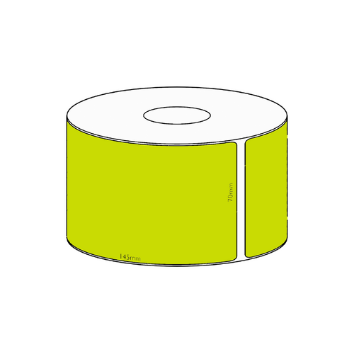 70x145mm Green Direct Thermal Permanent Label, 350 per roll, 38mm core