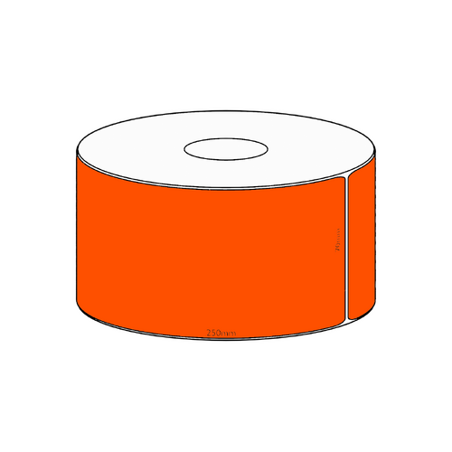 70x250mm Orange Direct Thermal Permanent Label, 200 per roll, 38mm core