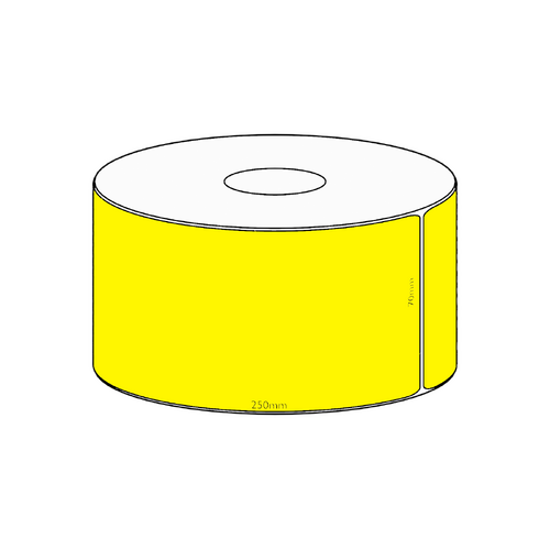 70x250mm Yellow Direct Thermal Permanent Label, 200 per roll, 38mm core